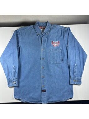 Dickies Allen Eagles Light Blue Jean Button Up M